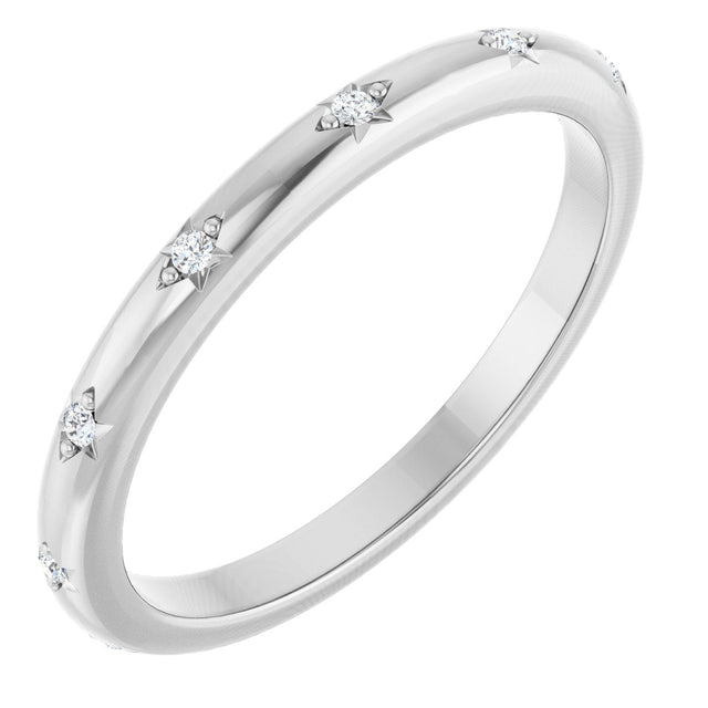 Platinum Round Natural Diamond Anniversary Band - 1/8-03 CTW
