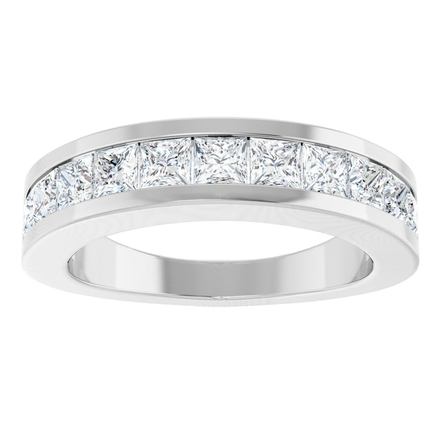 Platinum Square Lab-Grown Diamond Channel-Set Tapered Anniversary Band – 1 CTW - view 3