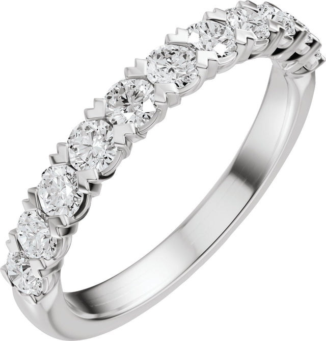 Platinum Round Lab-Grown Diamond Low Profile Anniversary Band - 1/2-9/10 CTW