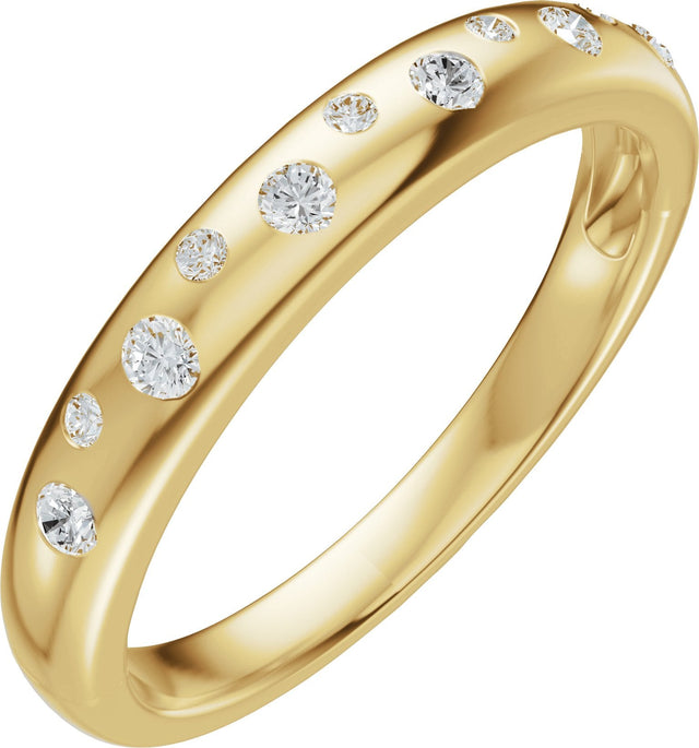 14K Gold Round Lab-Grown Diamond Anniversary Band - 1/5 CTW - Yellow Gold