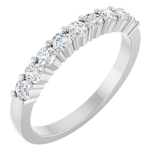 Platinum Round Natural Diamond Anniversary Band – 1/5–1 1/3 CTW