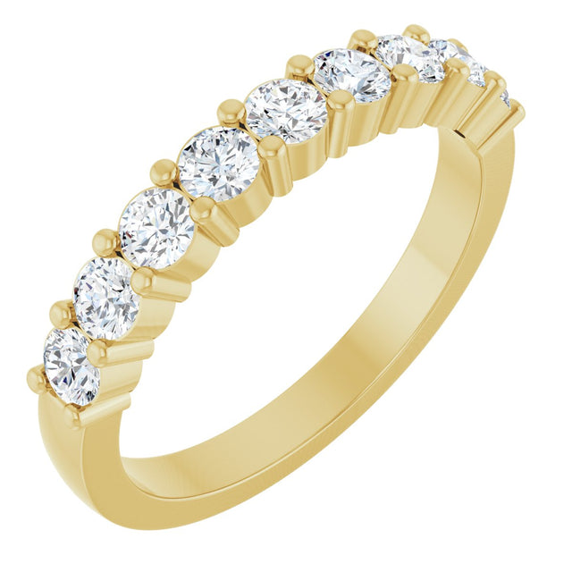 14K Gold Round Lab-Grown Diamond Anniversary Band – 3/4–1 1/4 CTW - Yellow Gold