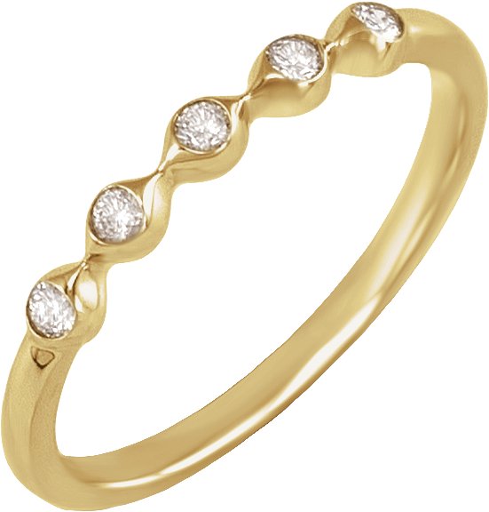 14K Gold Round Lab-Grown Diamond Five-Stone Anniversary Band - 1.8mm Stones - Yellow Gold