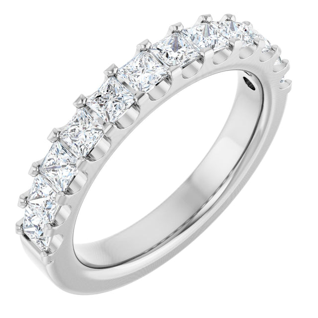 Platinum Square Lab-Grown Diamond Shared-Prong Anniversary Band - 5/8-1 1/8 CTW