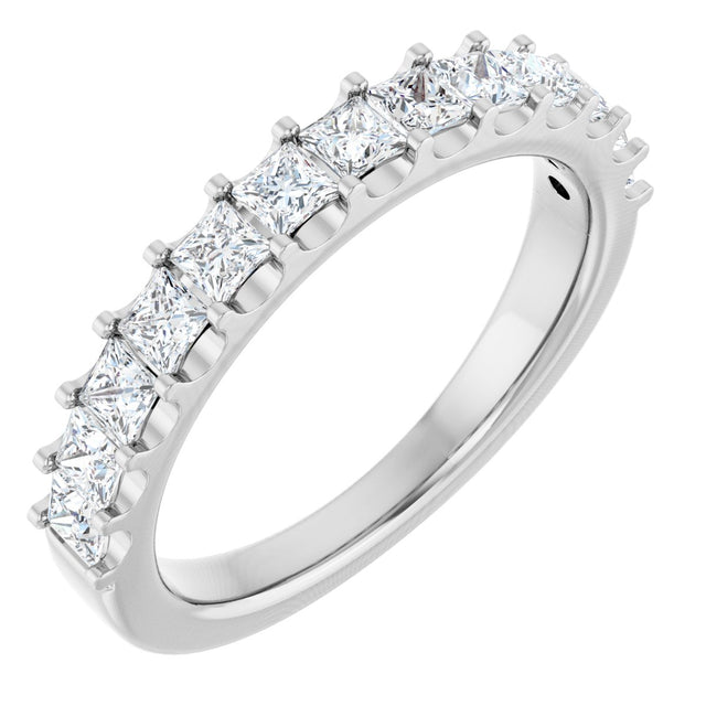Platinum Square Lab-Grown Diamond Shared-Prong Anniversary Band - 5/8-1 1/8 CTW