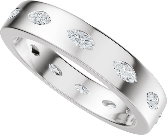 Platinum Marquise Lab-Grown Diamond Eternity Band – 3.5x1.7 mm Stones - view 5
