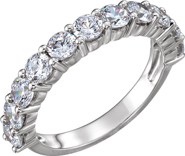 14K Gold Round Natural Diamond Eleven-Stone Anniversary Band – 1/5–1 CTW - White Gold
