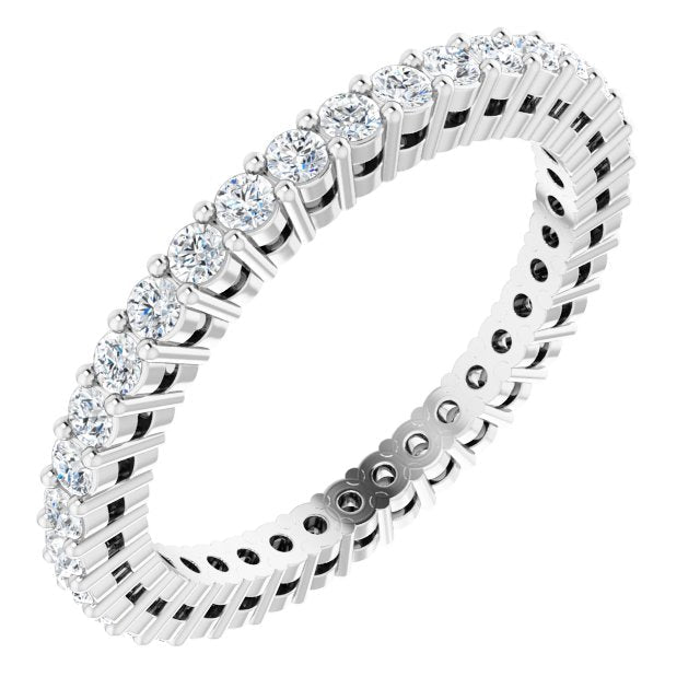 Platinum Round Lab-Grown Diamond Shared-Prong Eternity Band – 1.5 mm Stones (1/2 CTW)