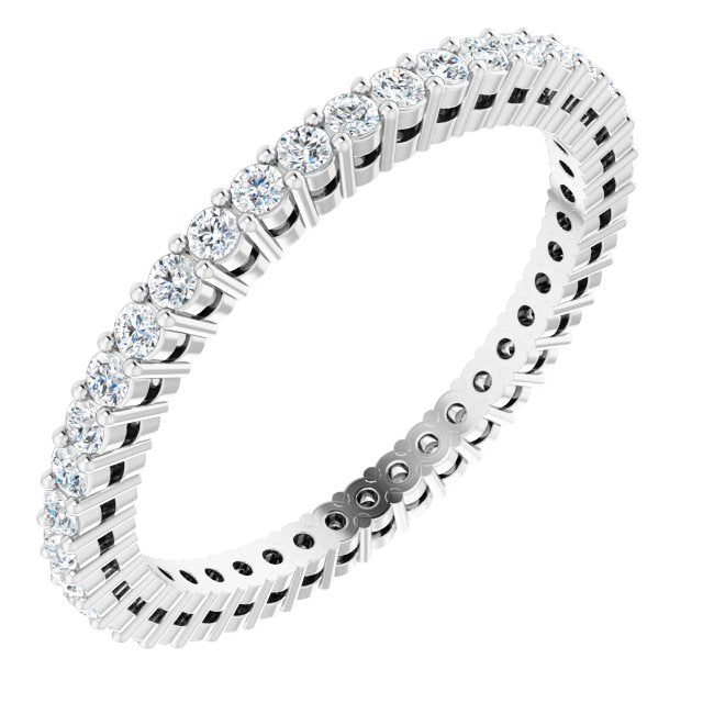 Platinum Round Lab-Grown Diamond Shared-Prong Eternity Band – 1.5 mm Stones (1/2 CTW)