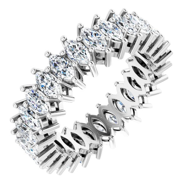 14K Gold Marquise Lab-Grown Diamond Shared-Prong Eternity Band – 4x2 mm Stones (1 7/8–2 1/6 CTW) - White Gold