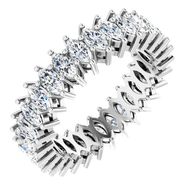 Platinum Marquise Natural Diamond Shared-Prong Eternity Band – 4x2 mm Stones (1 7/8–2 1/6 CTW)