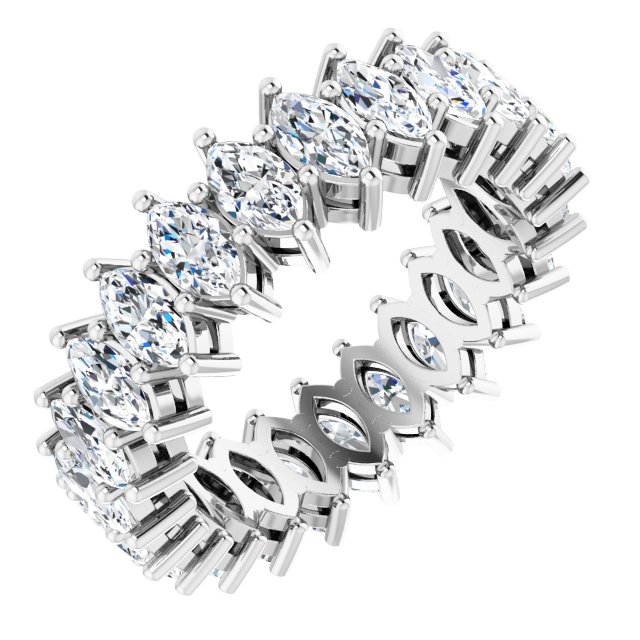 Platinum Marquise Natural Diamond Shared-Prong Eternity Band – 4.5x2.5 mm Stones (2 7/8–3 1/4 CTW)