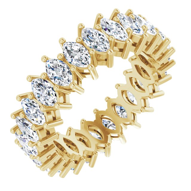 14K Gold Marquise Lab-Grown Diamond Shared-Prong Eternity Band – 4.5x2.5 mm Stones (2 7/8–3 1/4 CTW) - Yellow Gold