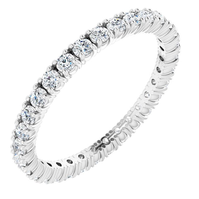 Platinum Round Lab-Grown Diamond Shared Split-Prong Eternity Band – 1.7 mm Stones
