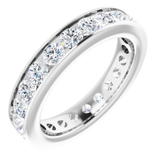 Platinum Asscher Lab-Grown Diamond Shared-Prong Eternity Band – 2.3x2.3 mm Stones