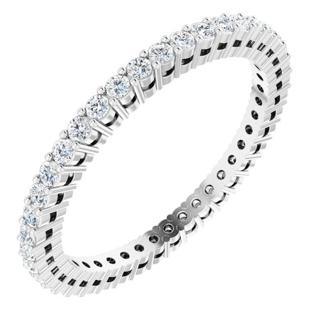 Platinum Round Lab-Grown Diamond Shared-Prong Eternity Band – 1.5 mm Stones (1/2 CTW)