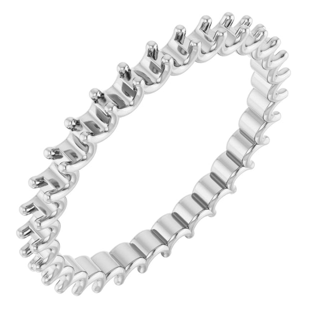 Platinum Round Lab-Grown Diamond Shared U-Prong Eternity Band – 2 mm Stones