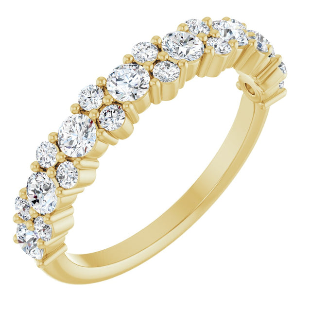 14K Gold Round Natural Diamond Anniversary Band – 9/10 CTW - Yellow Gold