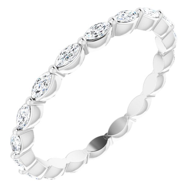 Platinum Marquise Natural Diamond Eternity Band – 3.5x2 mm Stones