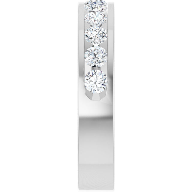 Platinum Round Natural Diamond Channel-Set Eleven-Stone Anniversary Band – 1 CTW - view 4