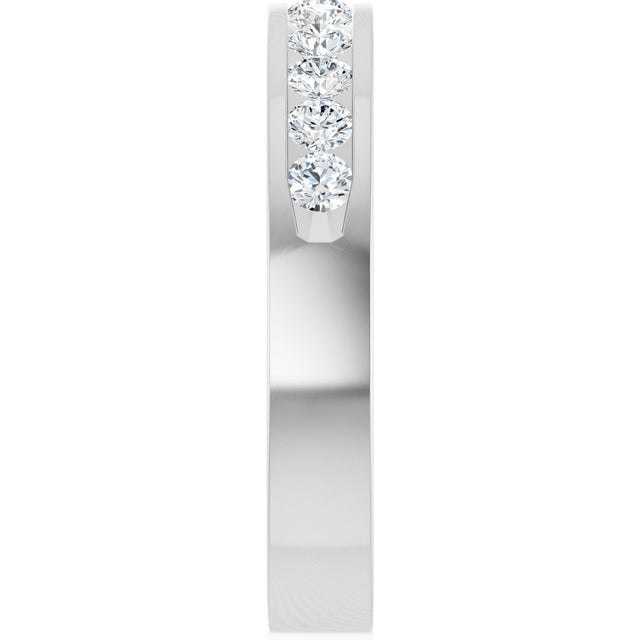 Platinum Round Natural Diamond Channel-Set Eleven-Stone Anniversary Band – 1/2 CTW - view 4