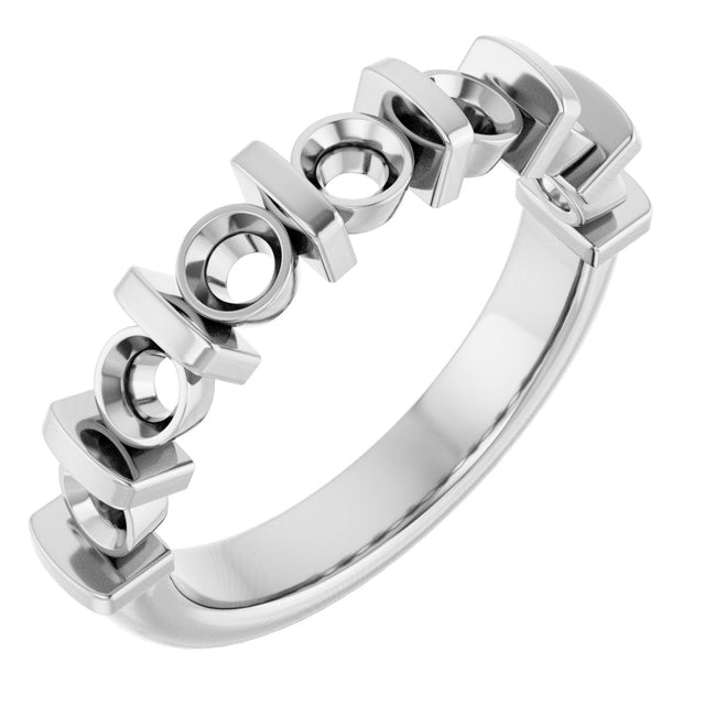 14K Gold Round Lab-Grown Diamond Bar Channel-Set Anniversary Band – 4 mm Stones - White Gold