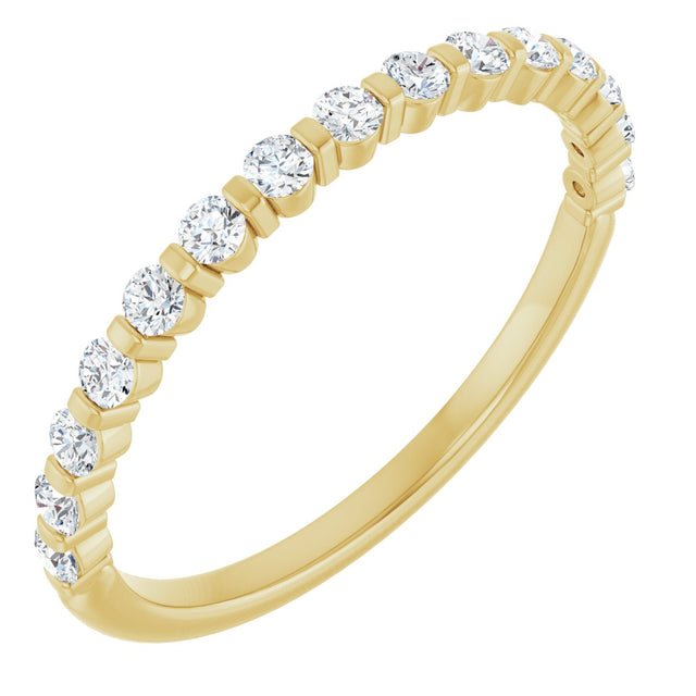10K Gold Round Lab-Grown Diamond Bar Channel-Set Anniversary Band – 1/5–5/8 CTW (Style 123675) - Yellow Gold