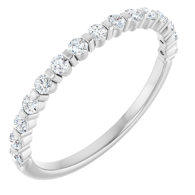 10K Gold Round Natural Diamond Bar Channel-Set Anniversary Band – 1/5–5/8 CTW (Style 123675) - White Gold