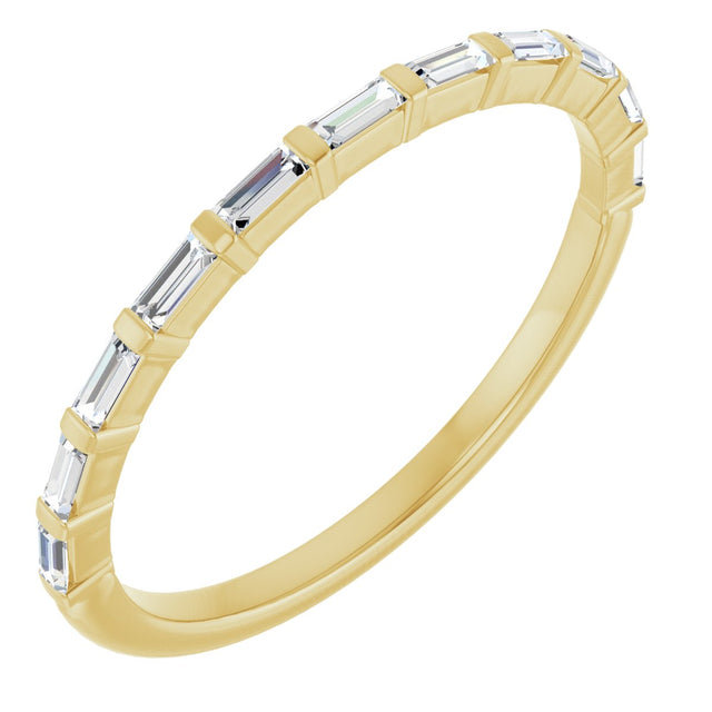 10K Gold Straight Baguette Natural Diamond Bar Channel-Set Anniversary Band – 1/5–5/8 CTW (Style 123675) - Yellow Gold