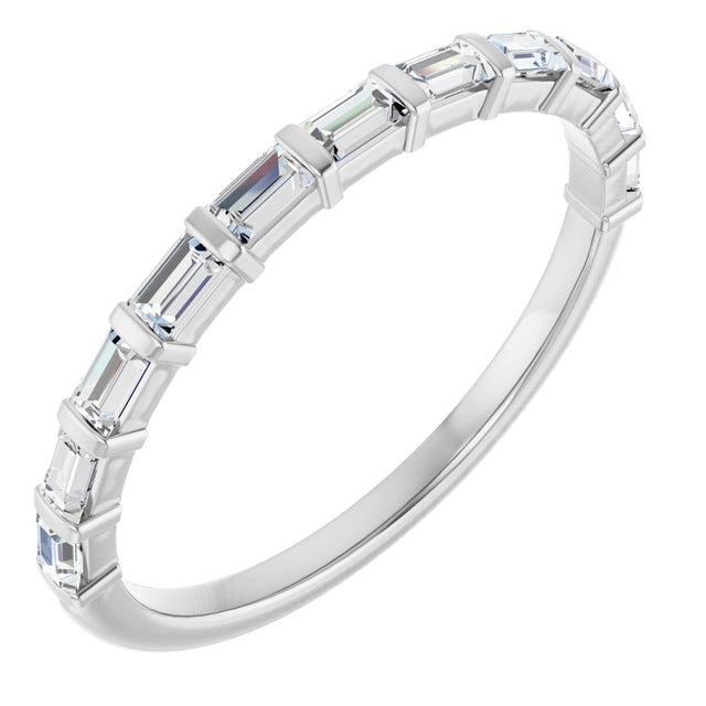Platinum Straight Baguette Natural Diamond Bar Channel-Set Anniversary Band – 1/5–3/4 CTW