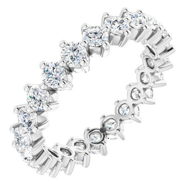 Platinum Round Lab-Grown Diamond Eternity Band – 2.5 mm Stones