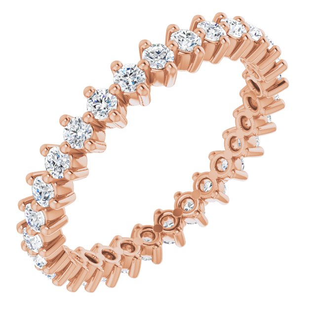 14K Gold Round Lab-Grown Diamond Eternity Band – 1.7 mm Stones - Rose Gold