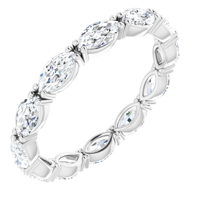 Platinum Marquise Natural Diamond Eternity Band – 4.5x2.5 mm Stones