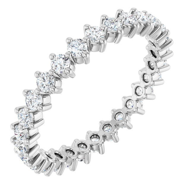 14K Gold Round Lab-Grown Diamond Eternity Band – 2 mm Stones - White Gold