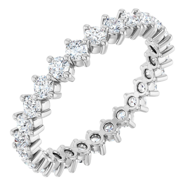 Platinum Round Lab-Grown Diamond Eternity Band – 2.25 mm Stones
