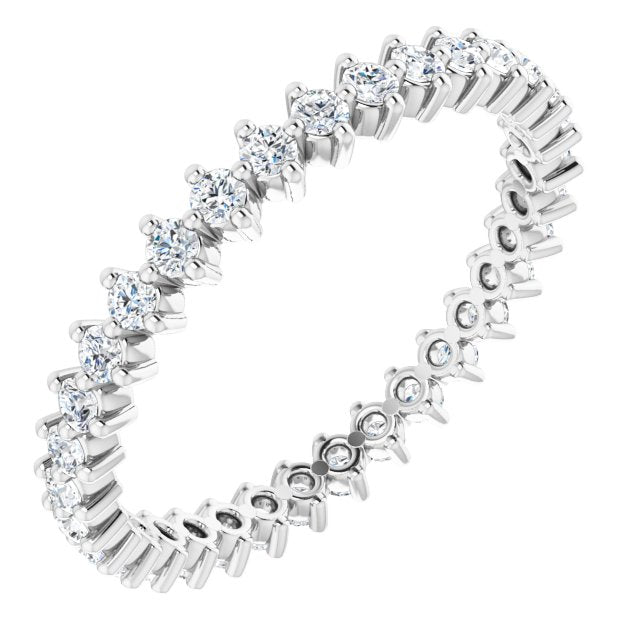 Platinum Round Lab-Grown Diamond Eternity Band – 1.7 mm Stones