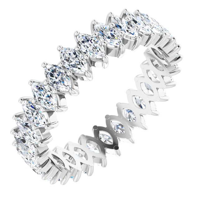 Platinum Marquise Lab-Grown Diamond Shared-Prong Eternity Band – 4x2 mm Stones