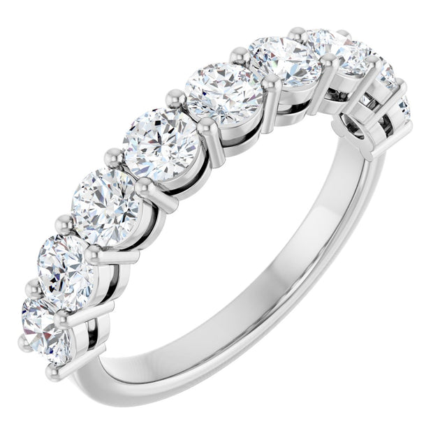 Platinum Round Lab-Grown Diamond Shared-Prong Anniversary Band – 1/3–2 1/6 CTW