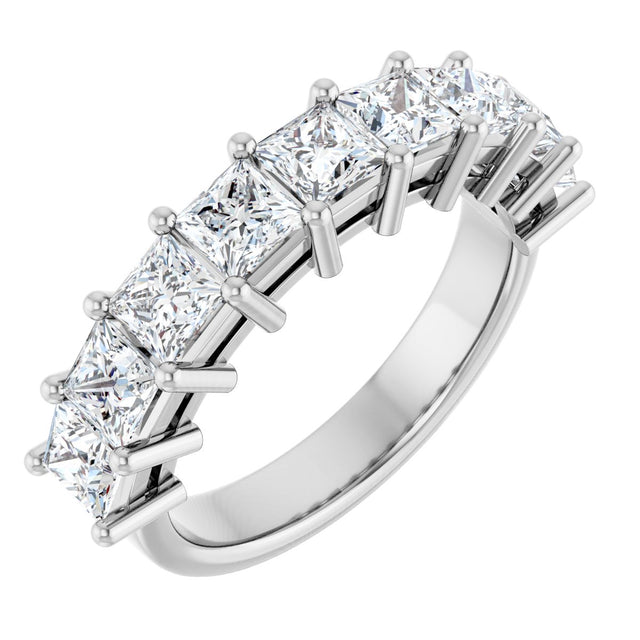 Platinum Square Lab-Grown Diamond Shared-Prong Anniversary Band – 3/4–2 1/4 CTW