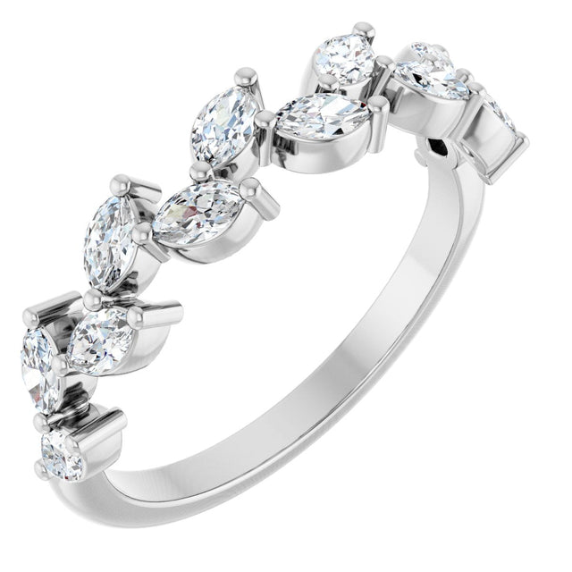 14K Gold Marquise Natural Diamond Anniversary Band – 5/8 CTW - White Gold