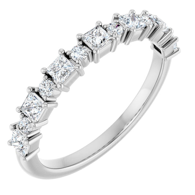 Platinum Square Natural Diamond Anniversary Band – 1/2–1 1/3 CTW