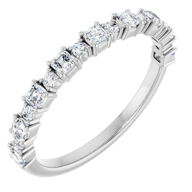 Platinum Asscher Natural Diamond Anniversary Band – 1/2–1 1/3 CTW