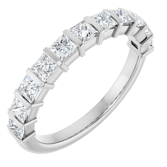 Platinum Square Natural Diamond Bar Channel-Set Anniversary Band – 3/8–2 3/4 CTW