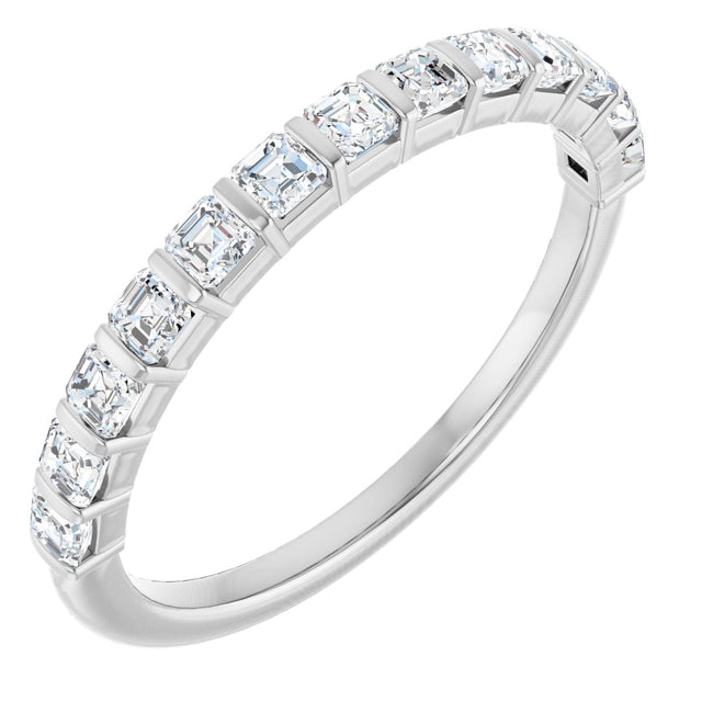 Platinum Asscher Lab-Grown Diamond Bar Channel-Set Anniversary Band – 5/8–1 1/3 CTW