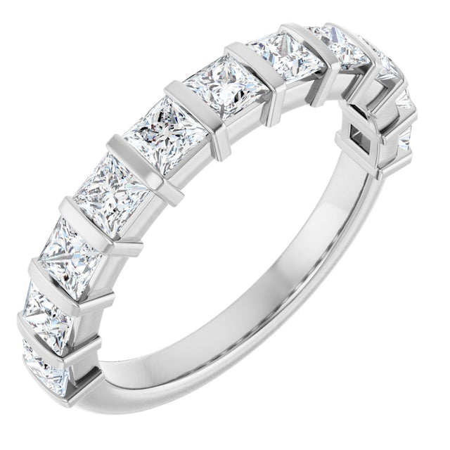 Platinum Square Natural Diamond Bar Channel-Set Anniversary Band – 3/8–2 3/4 CTW
