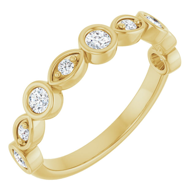 14K Gold Round Lab-Grown Diamond Anniversary Band – 1/6–1/3 CTW - Yellow Gold
