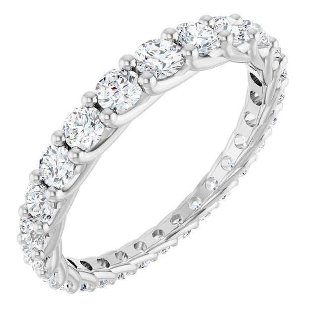 Platinum Round Natural Diamond Woven-Design Graduated Eternity Band – nan Stones