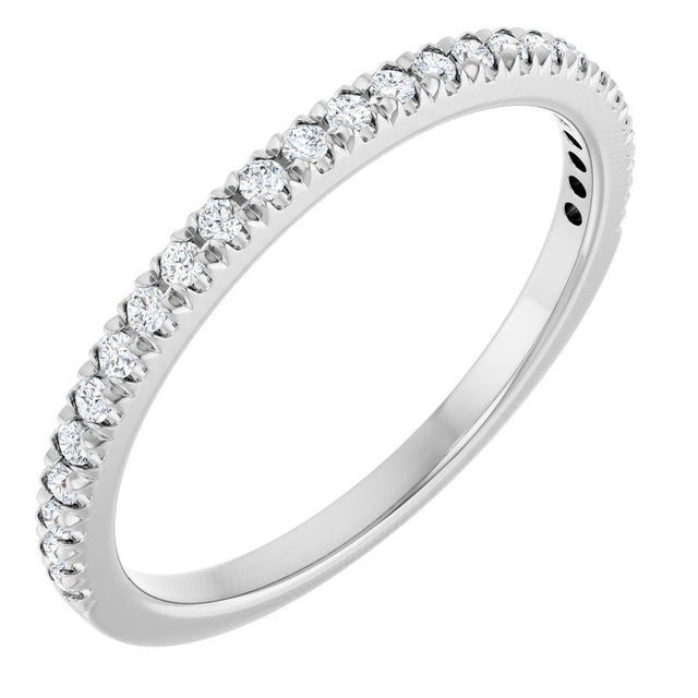 10K Gold Round Natural Diamond French-Set Anniversary Band – 1/8–1/3 CTW - White Gold