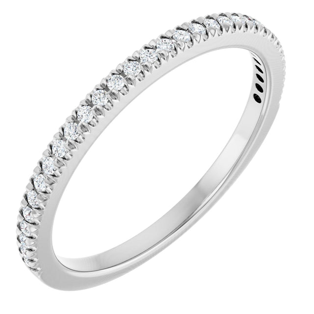 14K Gold Round Lab-Grown Diamond French-Set Anniversary Band – 1/8–1/3 CTW - White Gold