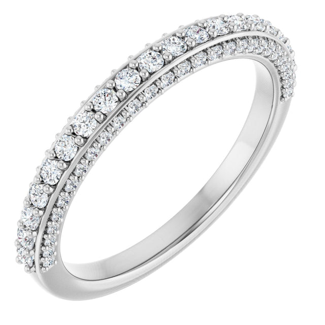 Platinum Round Lab-Grown Diamond Anniversary Band – 1/3–1/2 CTW